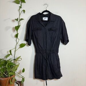 FRAME Denim Black x blend Short Sleeve & Shorts Jumpsuit Romper - L